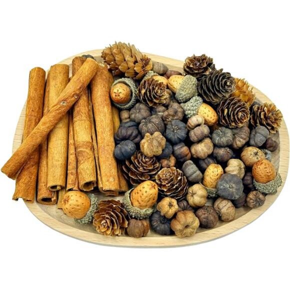 Perfect Fall Potpourri Bowl Filler with Mini Pumpkin, Cinnamon Stick, and More - Picture 1 of 5